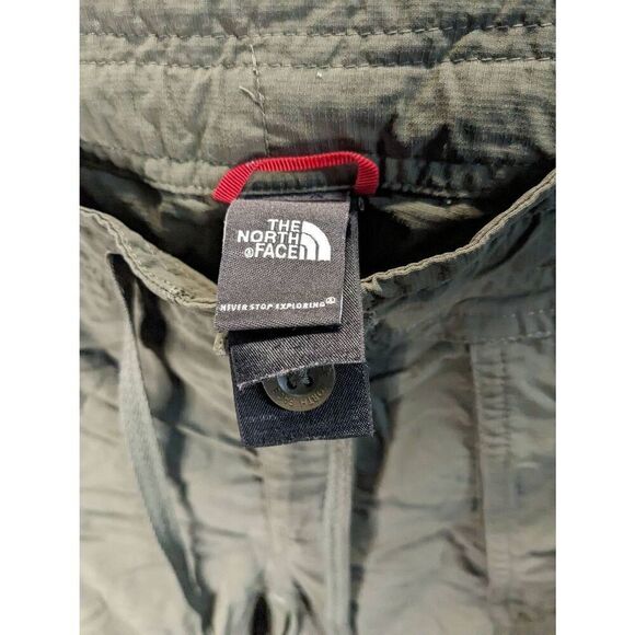 North Face Convertible Hiking Cargo Pant Capri Ripstop Khaki Green Womens 10 Med - Picture 2 of 11